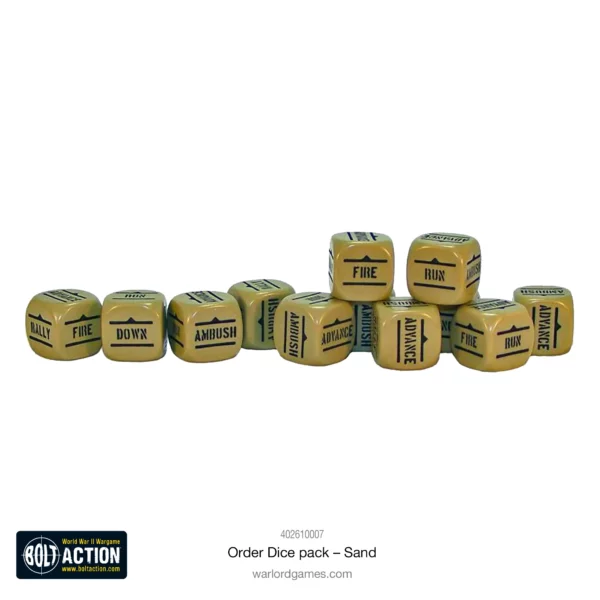 Bolt Action:  Orders Dice Pack - Sand - Imagen 2