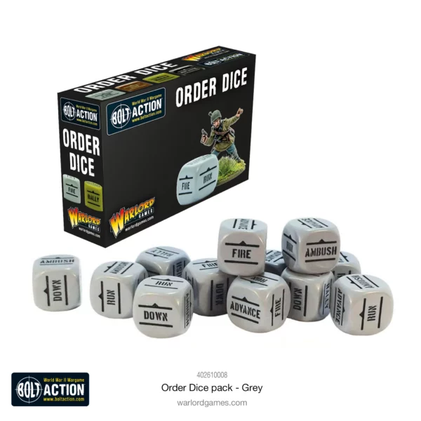 Bolt Action:  Orders Dice Pack - Grey