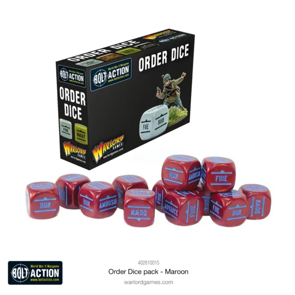 Bolt Action:  Orders Dice Pack - Maroon